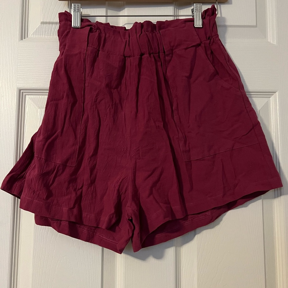 SHEIN burgundy/magenta High Waist Shorts with pockets